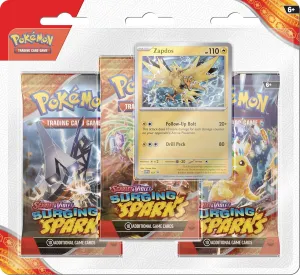 Pokemon Scarlet & Violet Surging Sparks 3-Pack Blister | Zapdos