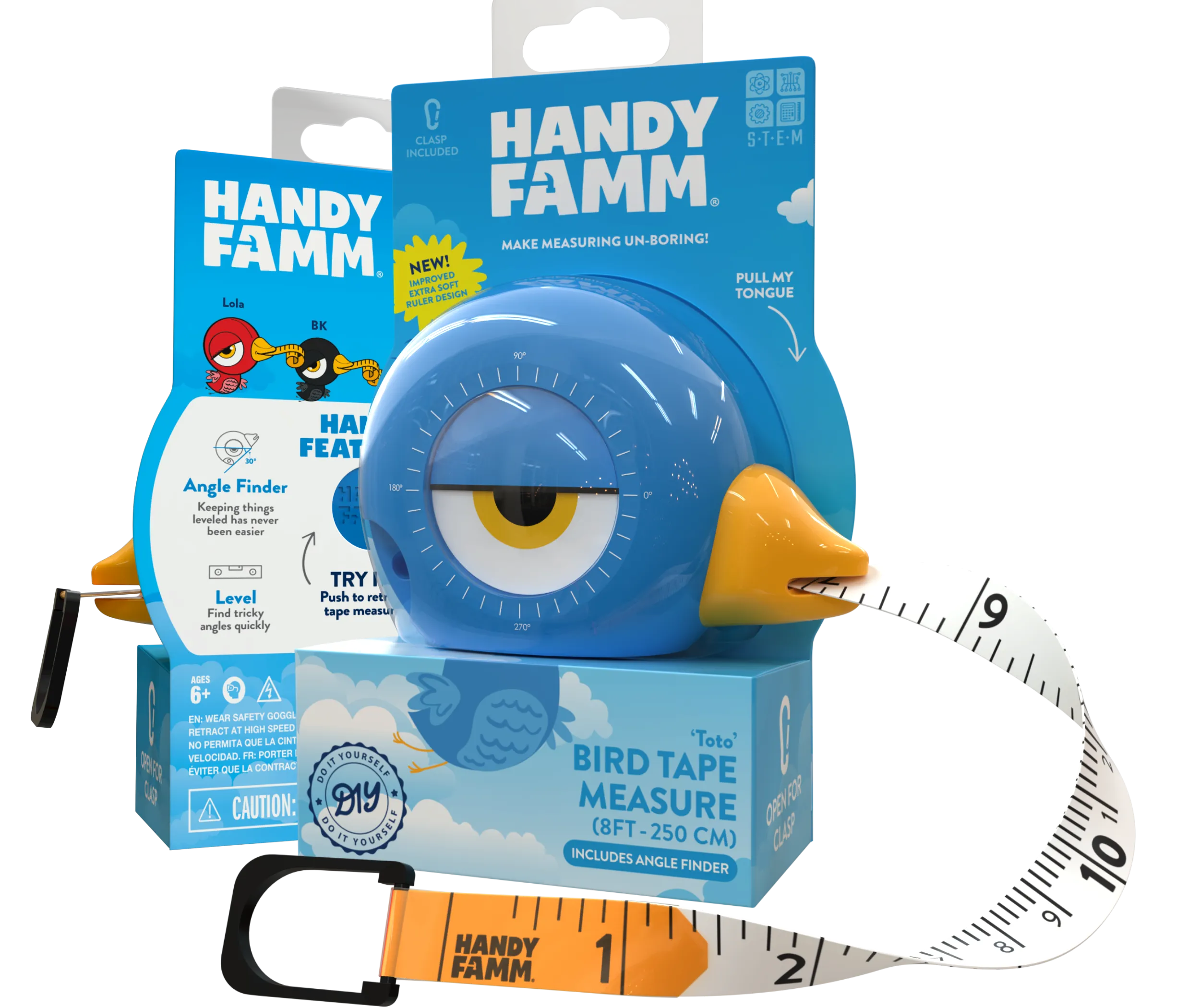 "Toto" Blue Bird STEM Measuring Tape 3-in-1 Tool 