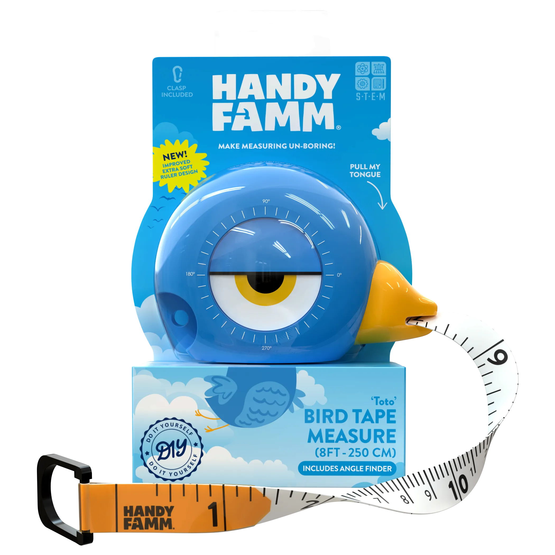 "Toto" Blue Bird STEM Measuring Tape 3-in-1 Tool 