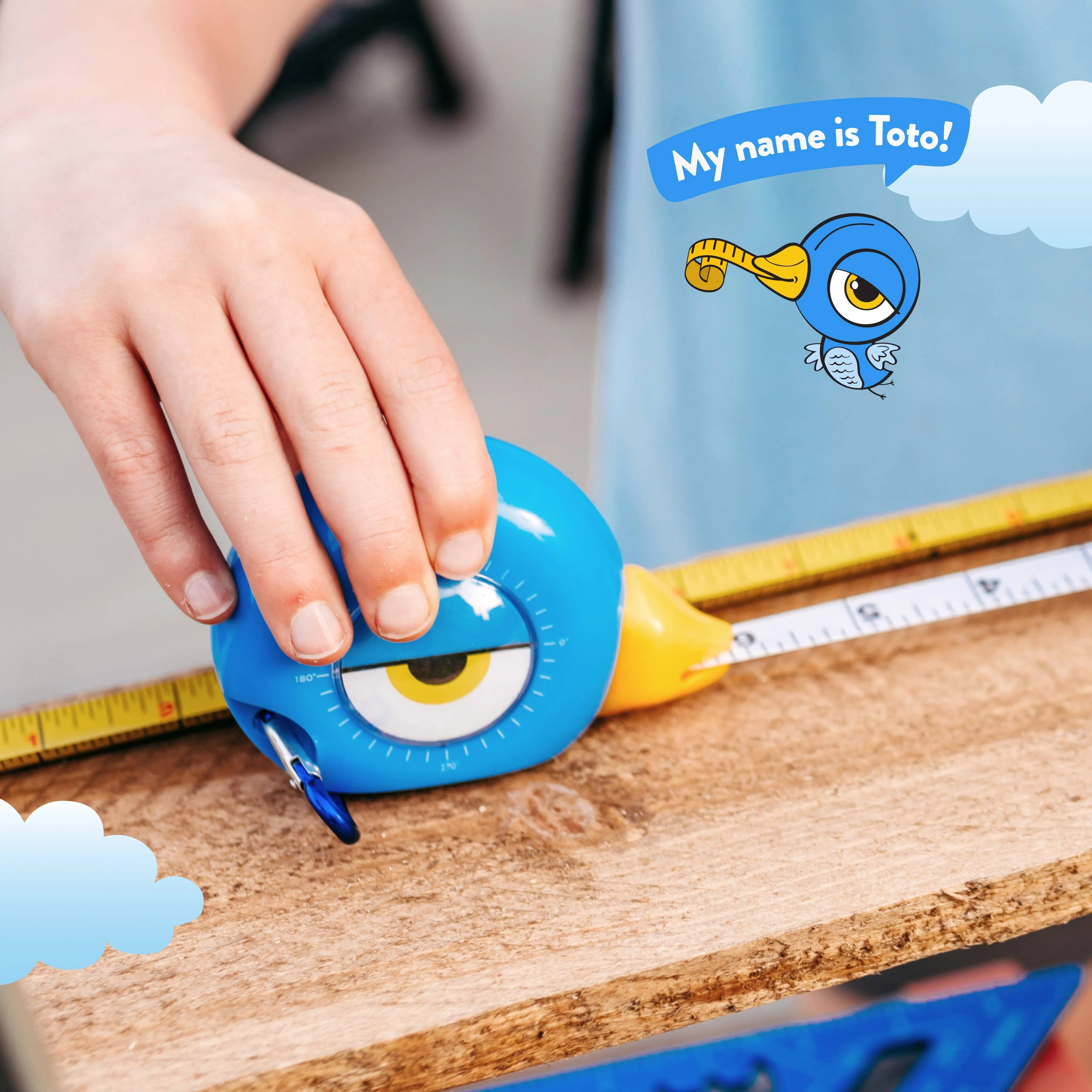 "Toto" Blue Bird STEM Measuring Tape 3-in-1 Tool 