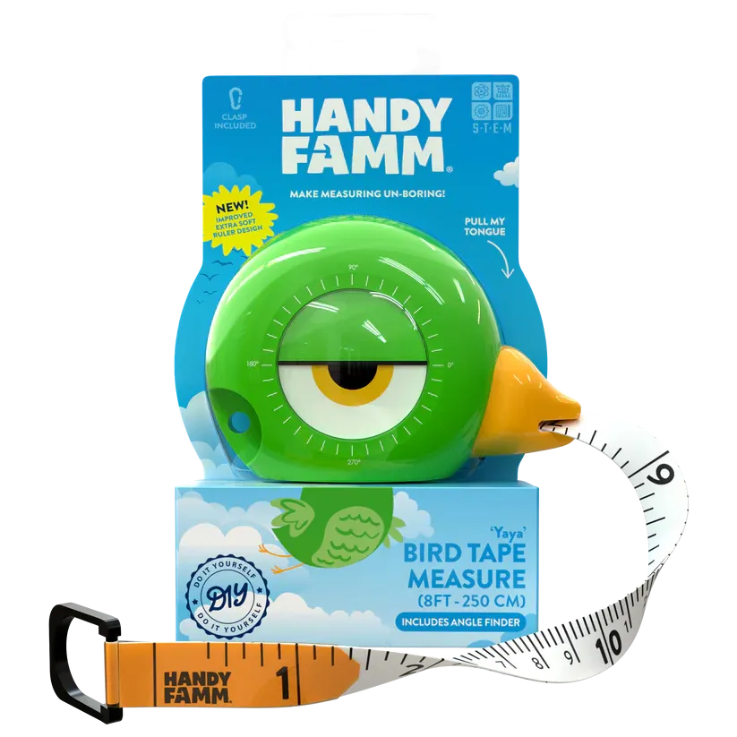 "Yaya" Green Bird STEM Measuring Tape 3-in-1 Tool