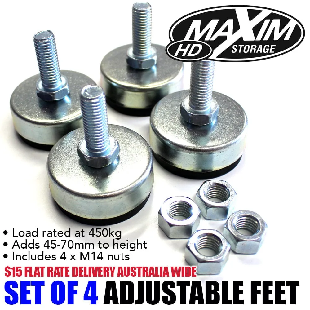 Set of 4 x Height Adjustable Feet for Cabinets and Tables