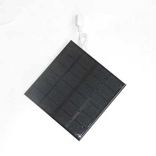 shlutesoy 4 Inch Cooling Ventilation Fan USB Solar Powered Panel for Home Outdoor Fishing Black