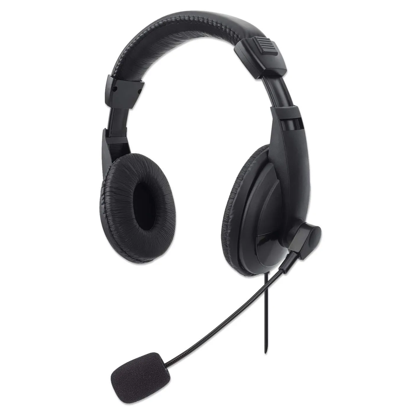 Stereo USB Headset - Lightweight Over-Ear Design with Built-in Adjustable Microp