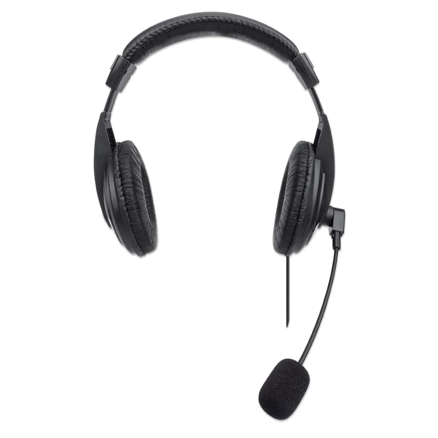 Stereo USB Headset - Lightweight Over-Ear Design with Built-in Adjustable Microp