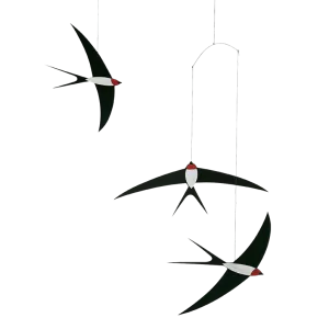 Three Flying Swallows Mobile