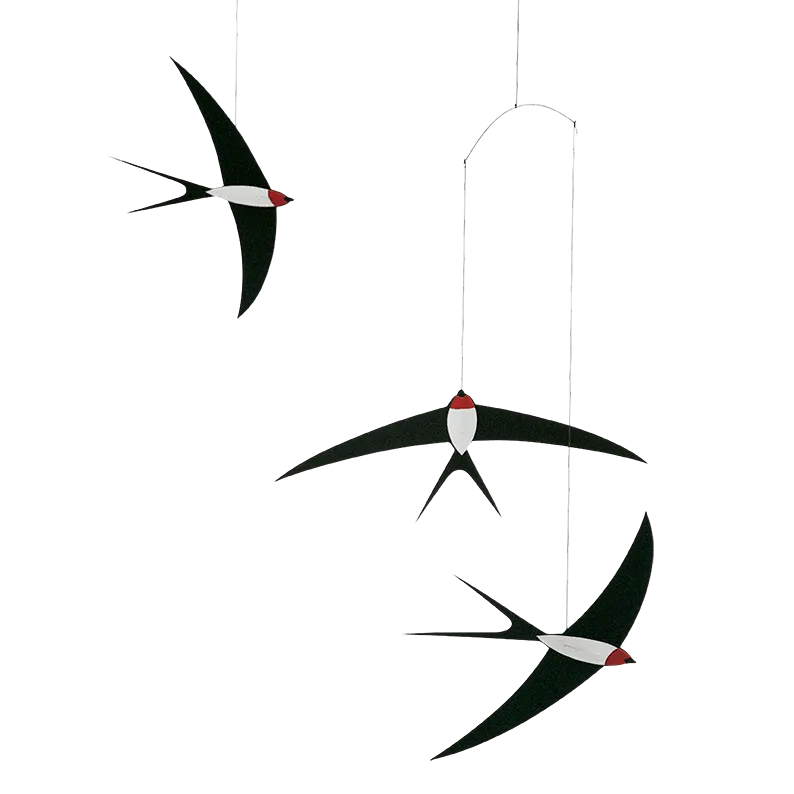 Three Flying Swallows Mobile